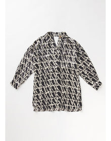 Julia | Silk Print Shirt | Oreo