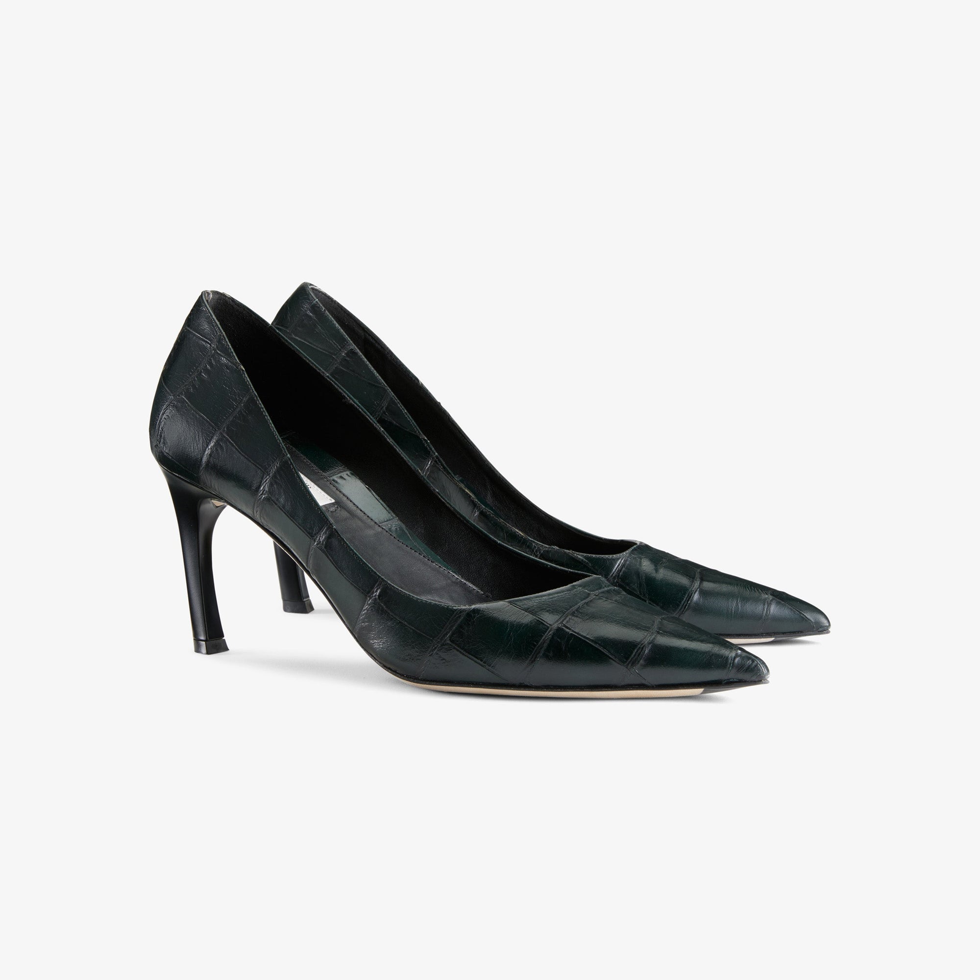 still image of the ginger pump in green croc | Lead