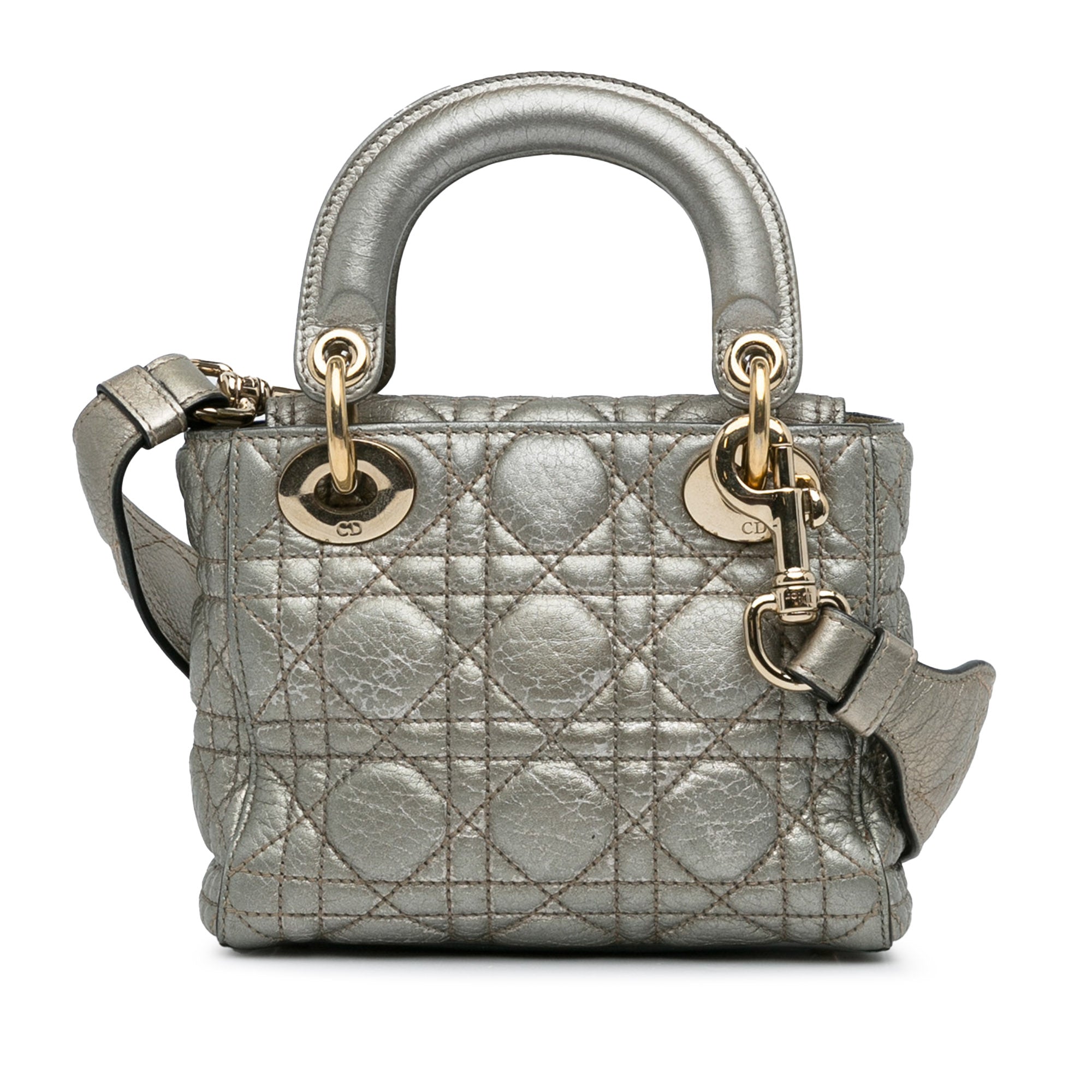 Dior Pre-Owned Mini Lambskin Cannage Supple Lady Dior | Women | Gray