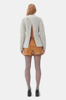 Chunky Marled Handknit Open Back Pullover | Paloma Melange