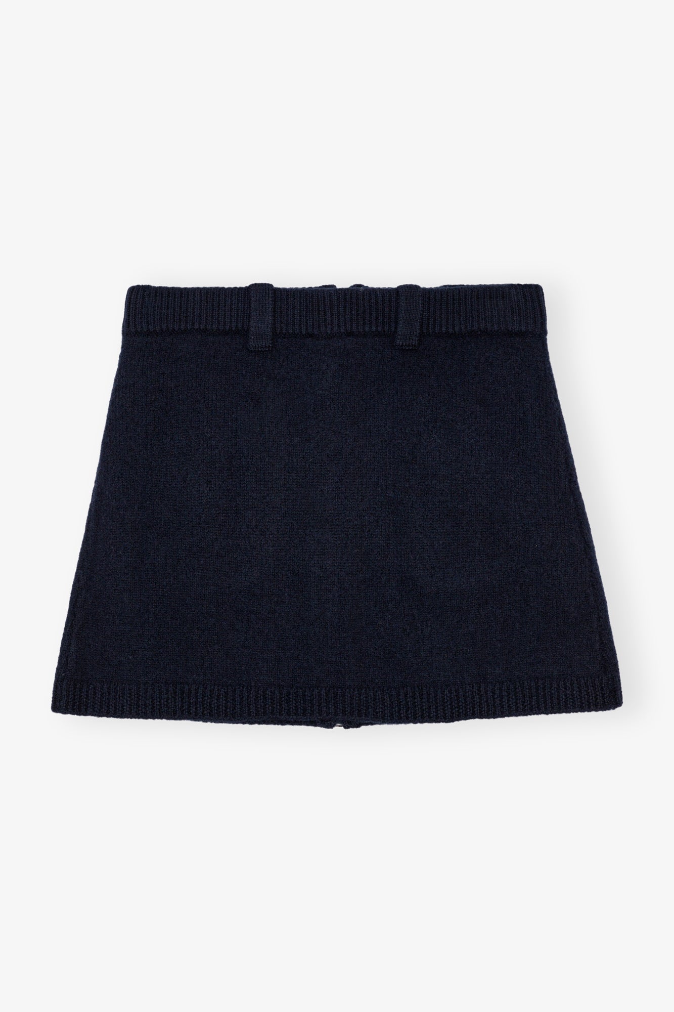 Boiled Wool Mini Skirt | Sky Captain