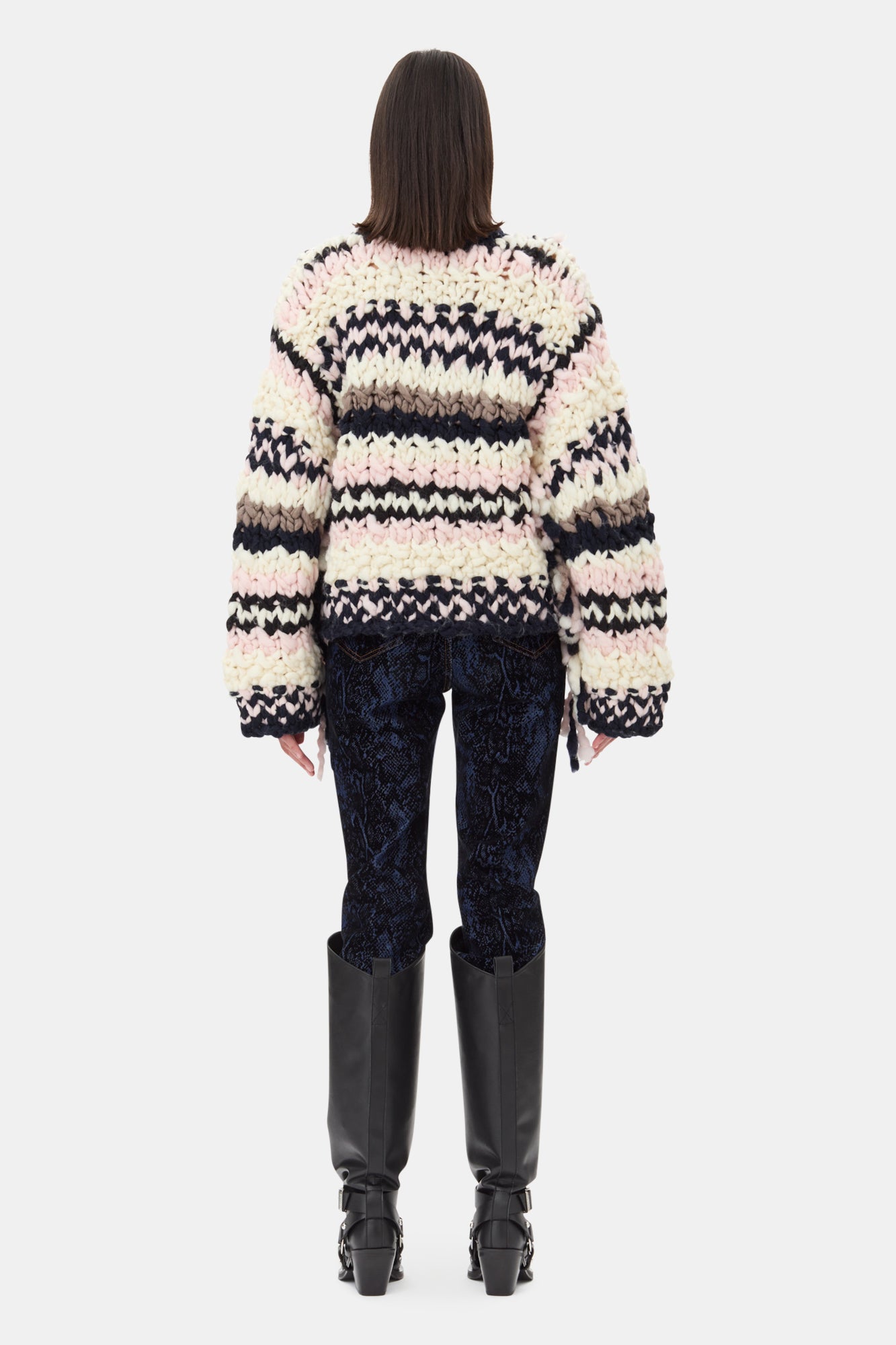 Wool Roving Handknit Crewneck | Multicolour