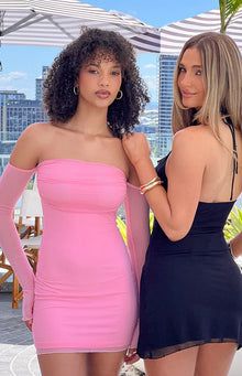 Kaliana Off The Shoulder Mini Dress | Pink