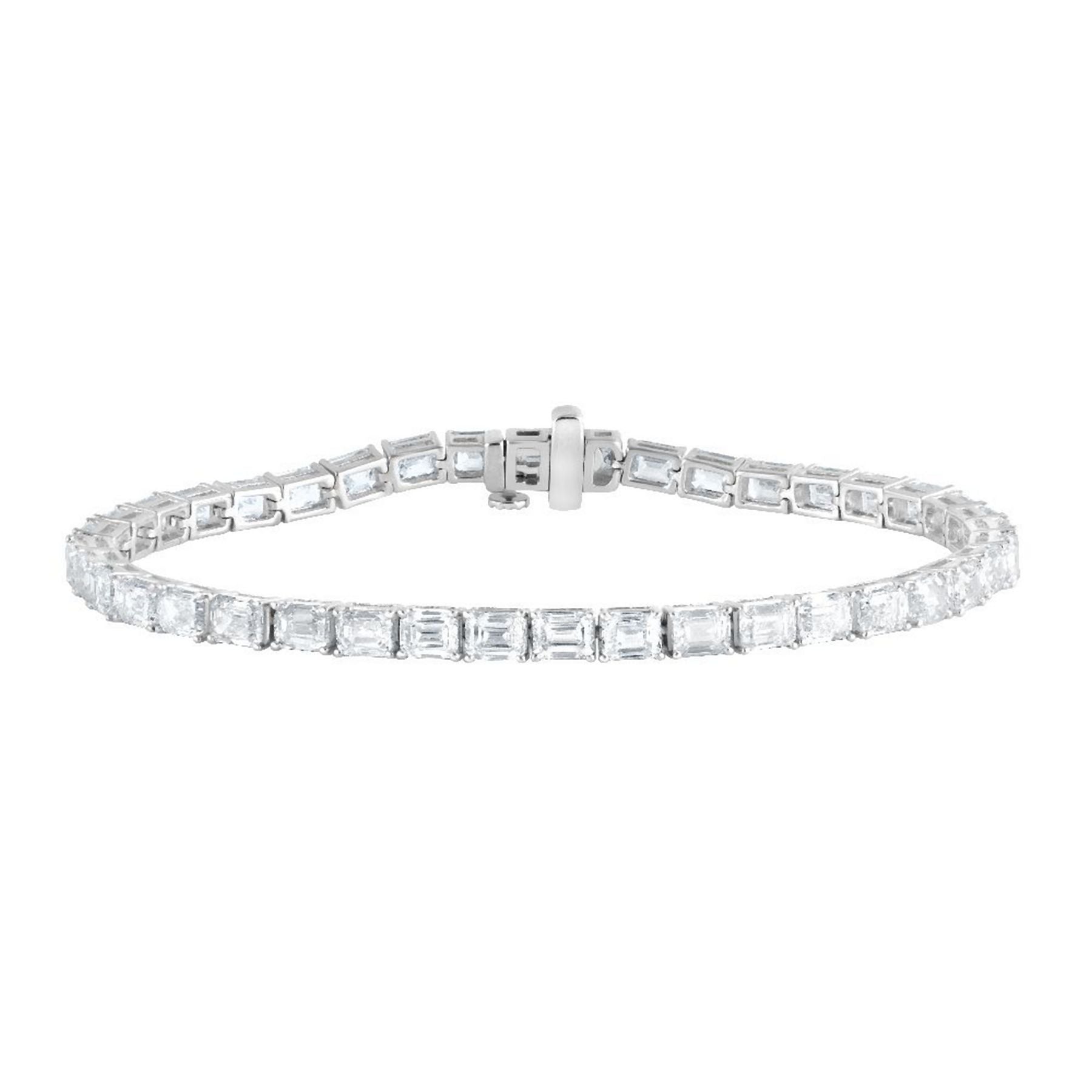 12.00 CT Emerald Natural Diamond | Tennis Bracelet - II | 14K White Gold | J-K Color | VS Clarity