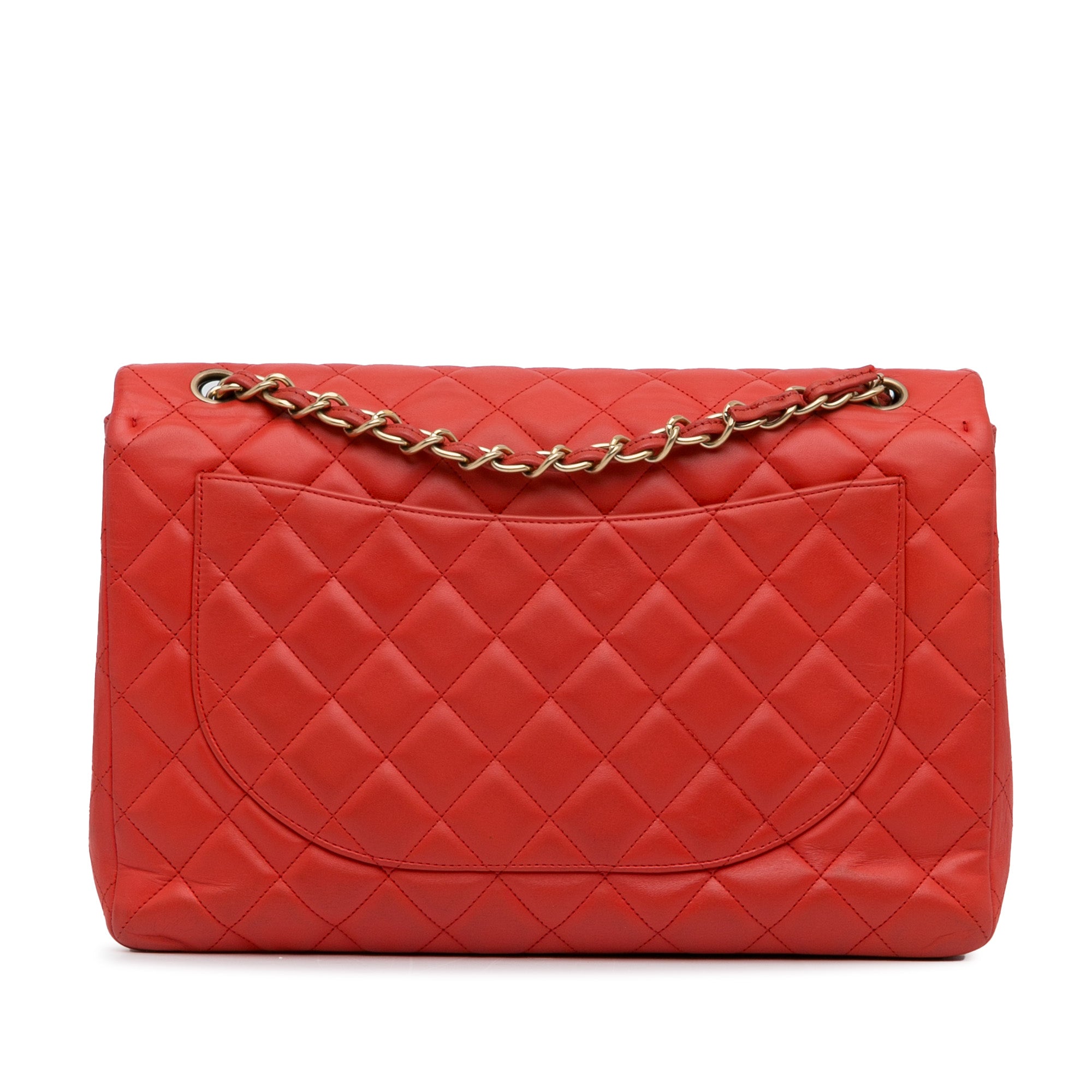 Chanel Pre-Owned Maxi Classic Lambskin Single Flap | Women | Red