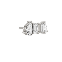 Womens | Stud Earrings | 14K White Gold | 2.50 CTW Pear Cut Lab Grown Diamond | G-SI