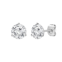 Womens | Martini Stud Earrings | 14K White Gold | 3 CTW Round Cut Lab Grown Diamond | F-VS
