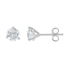 Womens | Martini Stud Earrings | 14K White Gold | 3 CTW Round Cut Lab Grown Diamond | F-VS