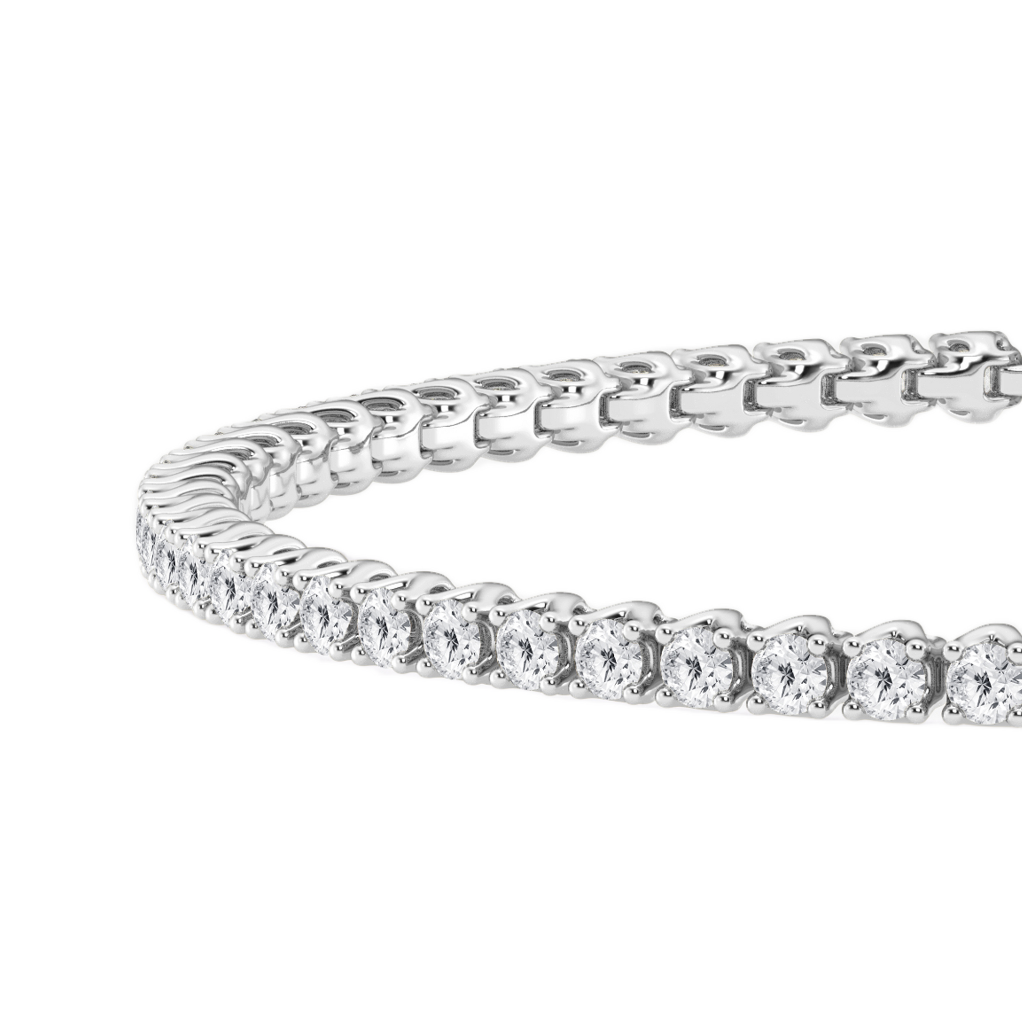 Womens | Tennis Bracelet - III | 14K White Gold | 3 CTW Round Cut Lab Grown Diamond | F-VS2