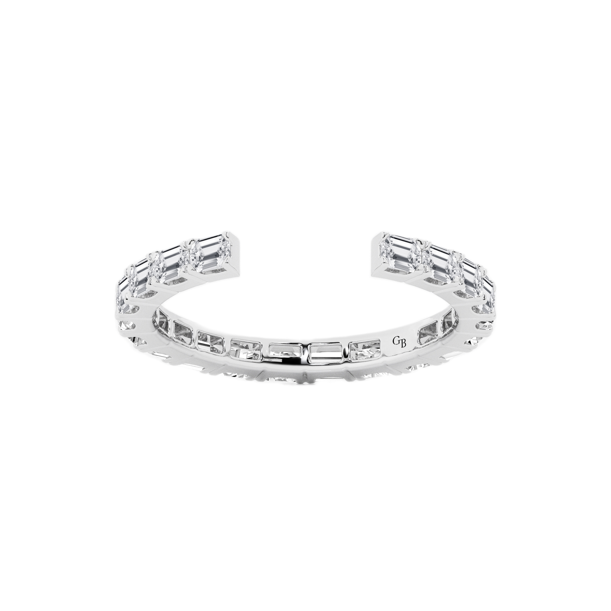 Womens | Wedding Band | 14K White Gold | 1 CTW Emerald Cut Lab Grown Diamond | F-VS2