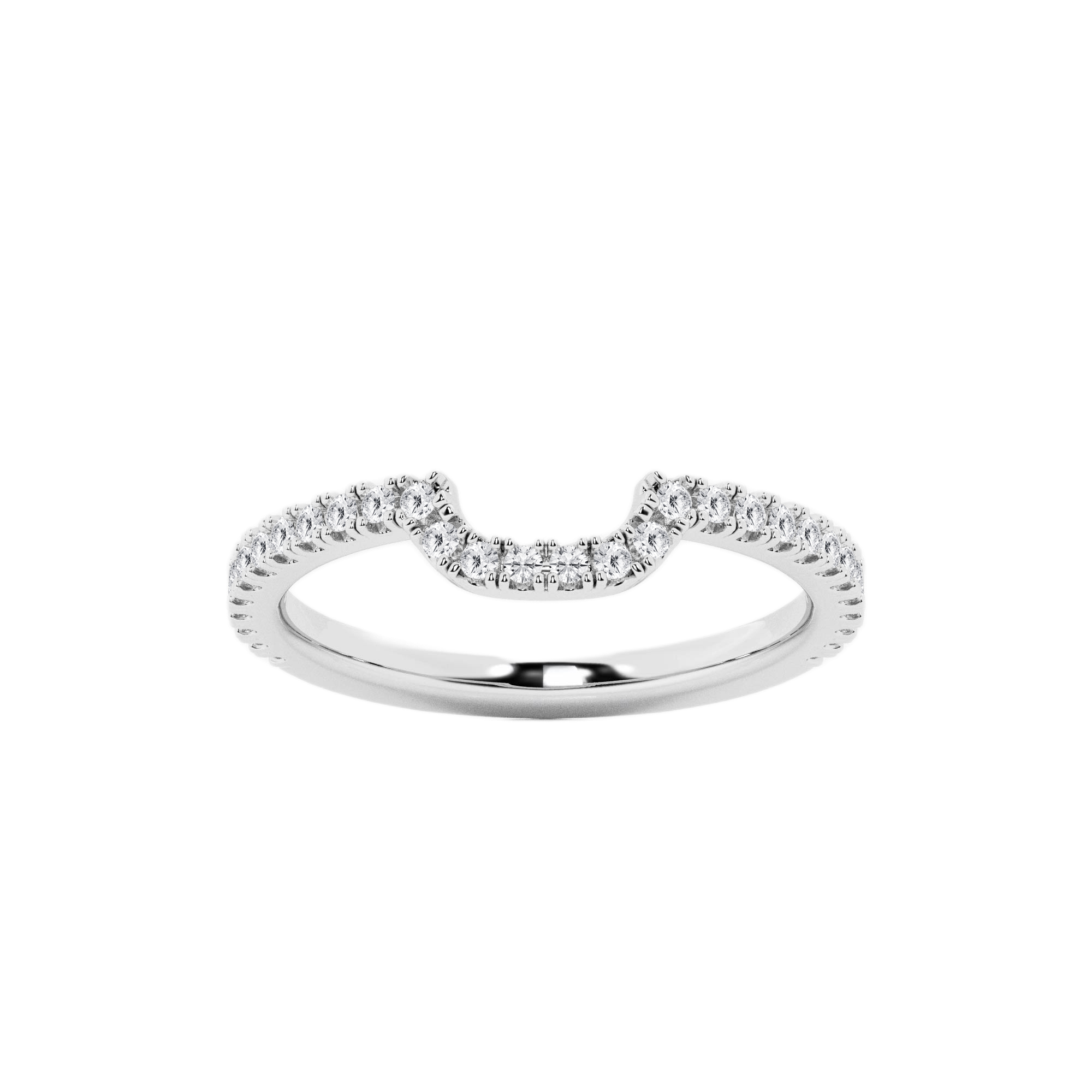 Womens | Wedding Band - II | 14K White Gold | 0.25 CTW Round Cut Lab Grown Diamond | F-VS2