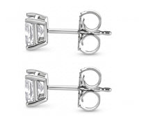 Womens | Stud Earrings | 14K White Gold | 1.5 CTW Princess Cut Lab Grown Diamond | G-VS-SI1