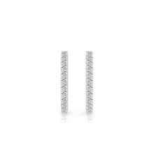Womens | Inside Diamond Hoop Earrings | 14K White Gold | 1 CTW Round Cut Lab Grown Diamond | G-SI