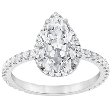 Womens | Side Stone Solitaire Engagement Ring | 14K White Gold | 2.50 CTW Pear Cut Lab Grown Diamond | G-VS