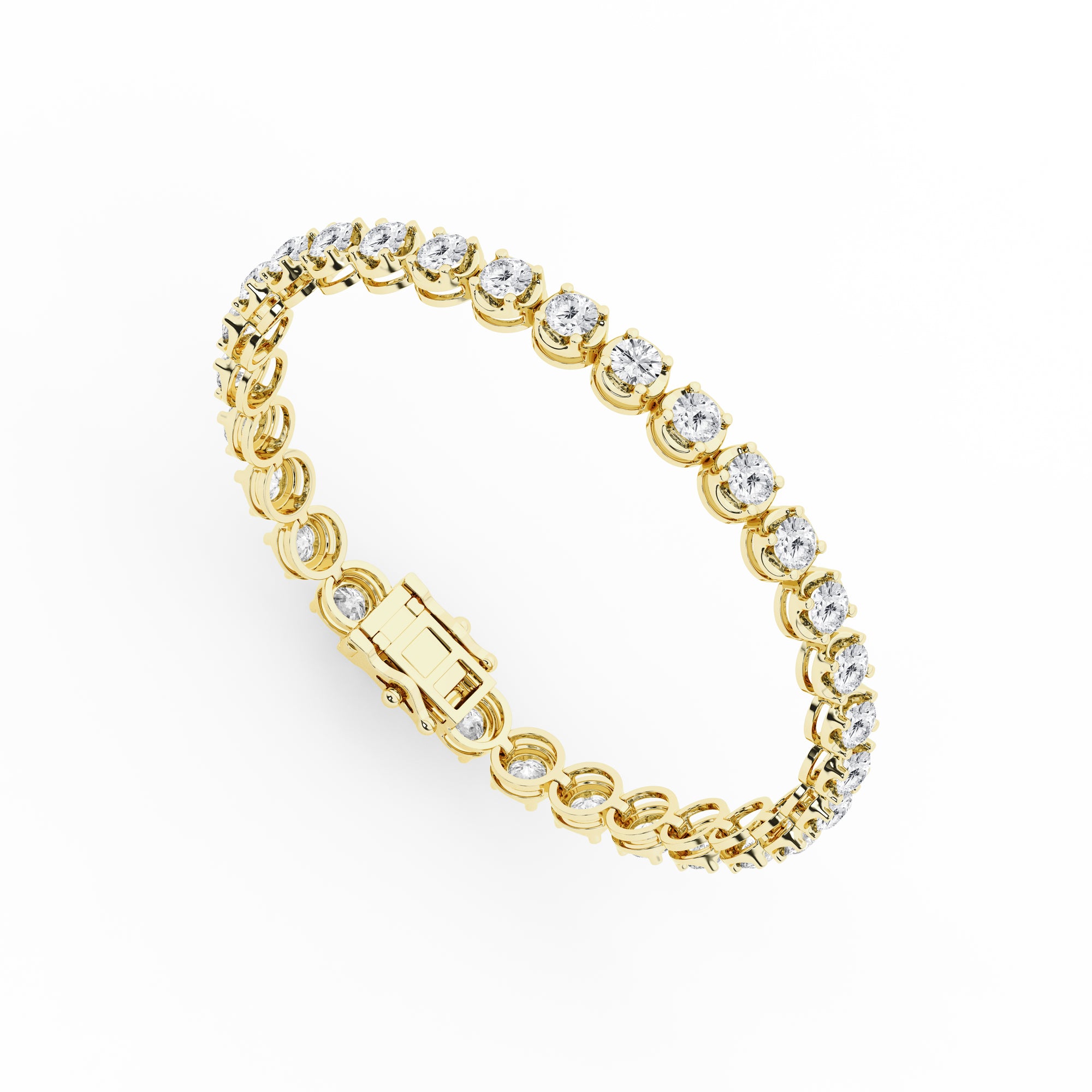 Womens | Tennis Bracelet | 14K Yellow Gold | 9.70 CTW Round Cut Lab Grown Diamond | JK-I1-I2