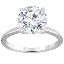 Womens | Solitaire Engagement Ring | 14K White Gold | 3 CTW Round Cut Lab Grown Diamond | IJ-VS-SI1