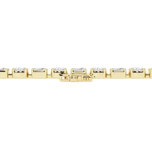 Womens | Tennis Bracelet | 14K Yellow Gold | 7.40 CTW Emerald and Oval Cut Lab Grown Diamond | F-VS2
