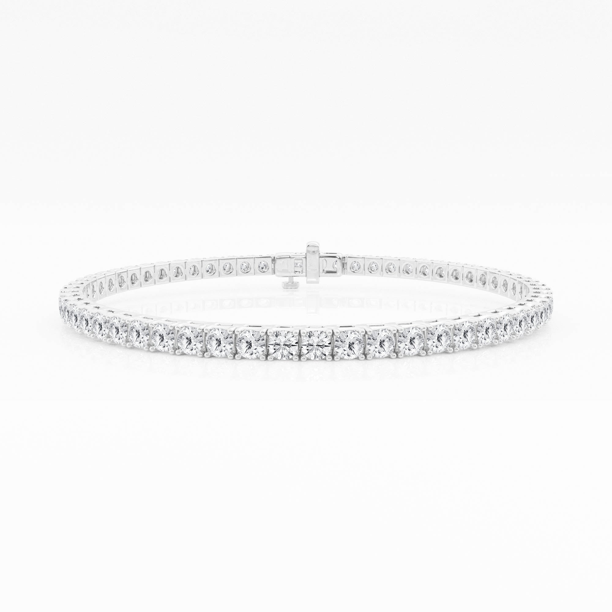 Womens | Tennis Bracelet | 14K White Gold | 8.25 CTW Round Cut Lab Grown Diamond | F-VS