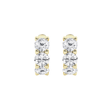 Womens | Huggie Hoops | 14K Yellow Gold | 3 CTW Round Cut Lab Grown Diamond | E-VS1