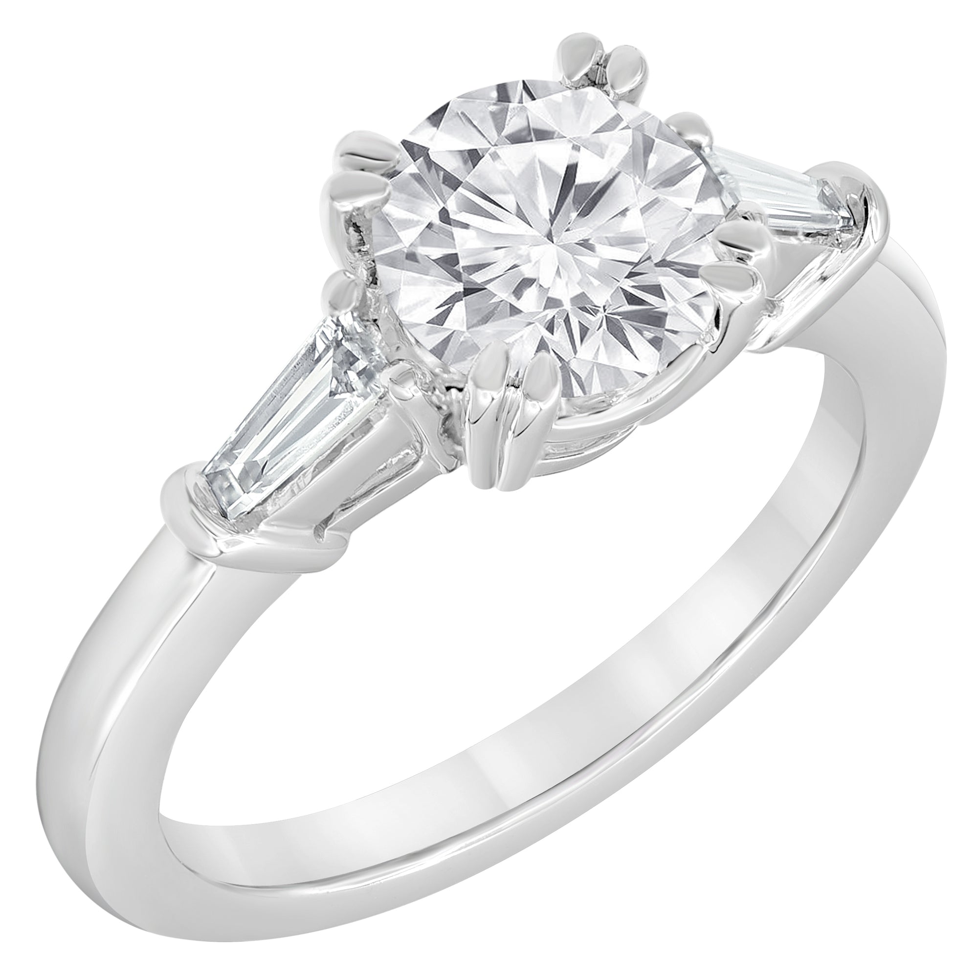 Womens | Solitaire Engagement Ring | 14K White Gold | 1.75 CTW Baguette Cut Lab Grown Diamond | G-VS-SI1