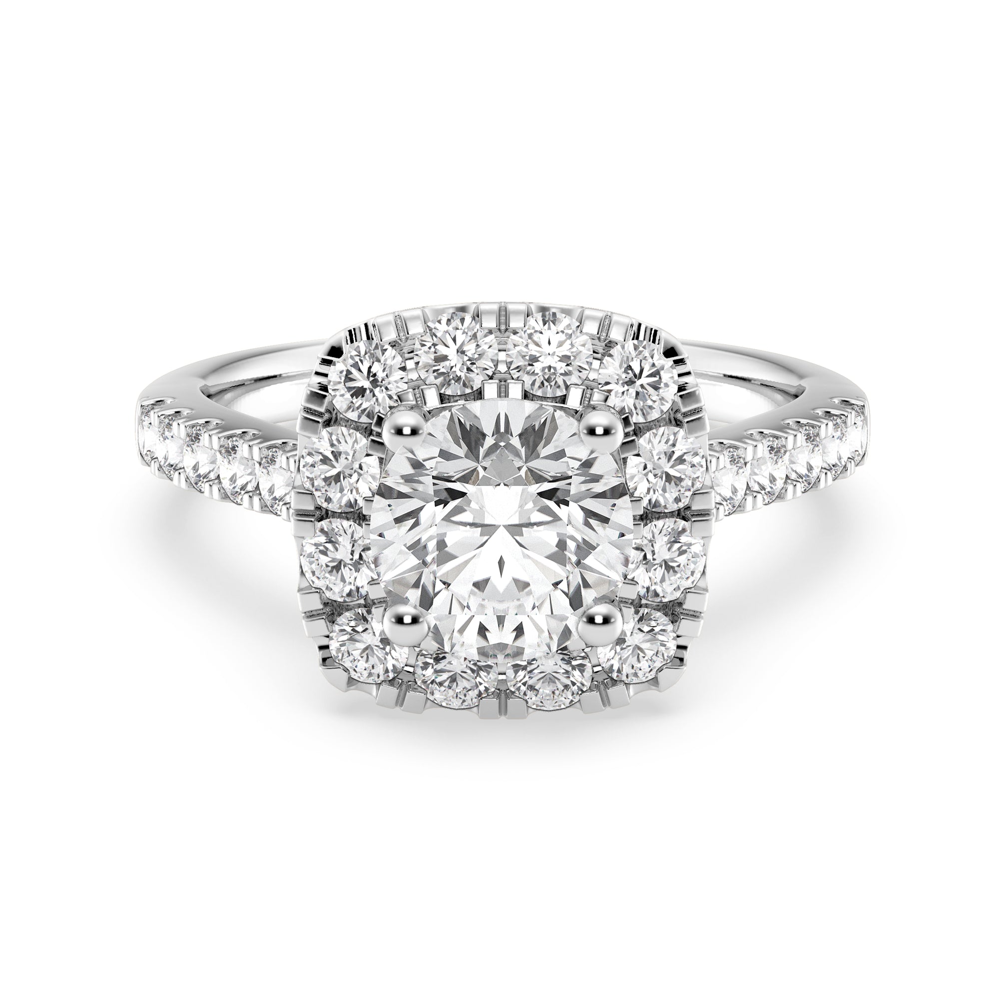 Womens | Solitaire Engagement Ring | 14K White Gold | 2.60 CTW Round Cut Lab Grown Diamond | G-VS