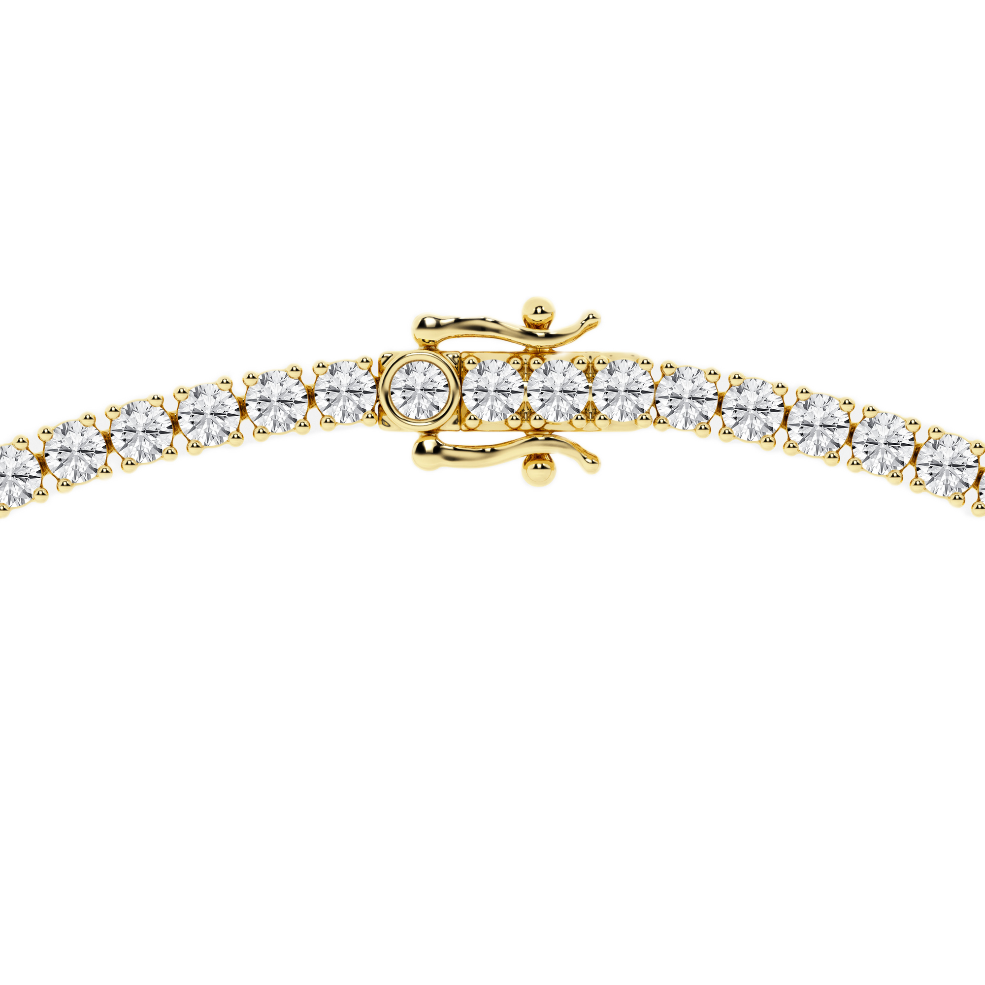 Womens | Tennis Necklace | 14K Yellow Gold | 15.15 CTW Round Cut Lab Grown Diamond | G-SI