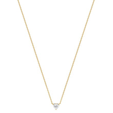 Womens | Solitaire Pendant Necklace | 14K Yellow Gold | 1.60 CTW Heart Shape Lab Grown Diamond | F-VS
