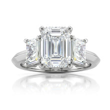 Womens | 3 Stone Engagement Ring | 14K White Gold | 7 CTW Emerald Cut Lab Grown Diamond | F-VS
