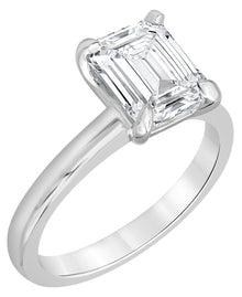Womens | Solitaire Engagement Ring | 14K White Gold | 4 CTW Radiant Cut Lab Grown Diamond | F-VS