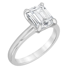 Womens | Solitaire Engagement Ring | 14K White Gold | 4 CTW Radiant Cut Lab Grown Diamond | F-VS
