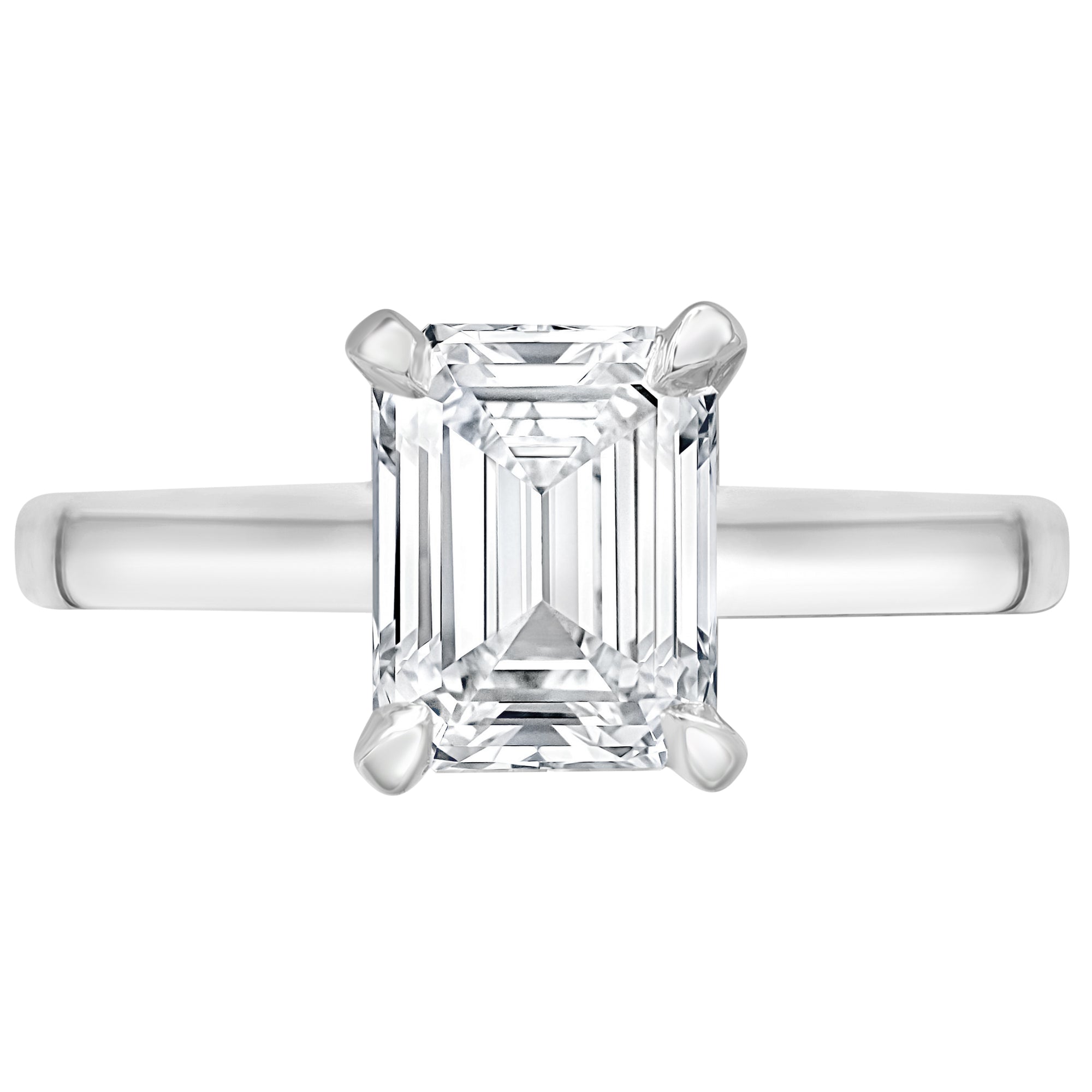 Womens | Solitaire Engagement Ring | 14K White Gold | 4 CTW Radiant Cut Lab Grown Diamond | F-VS