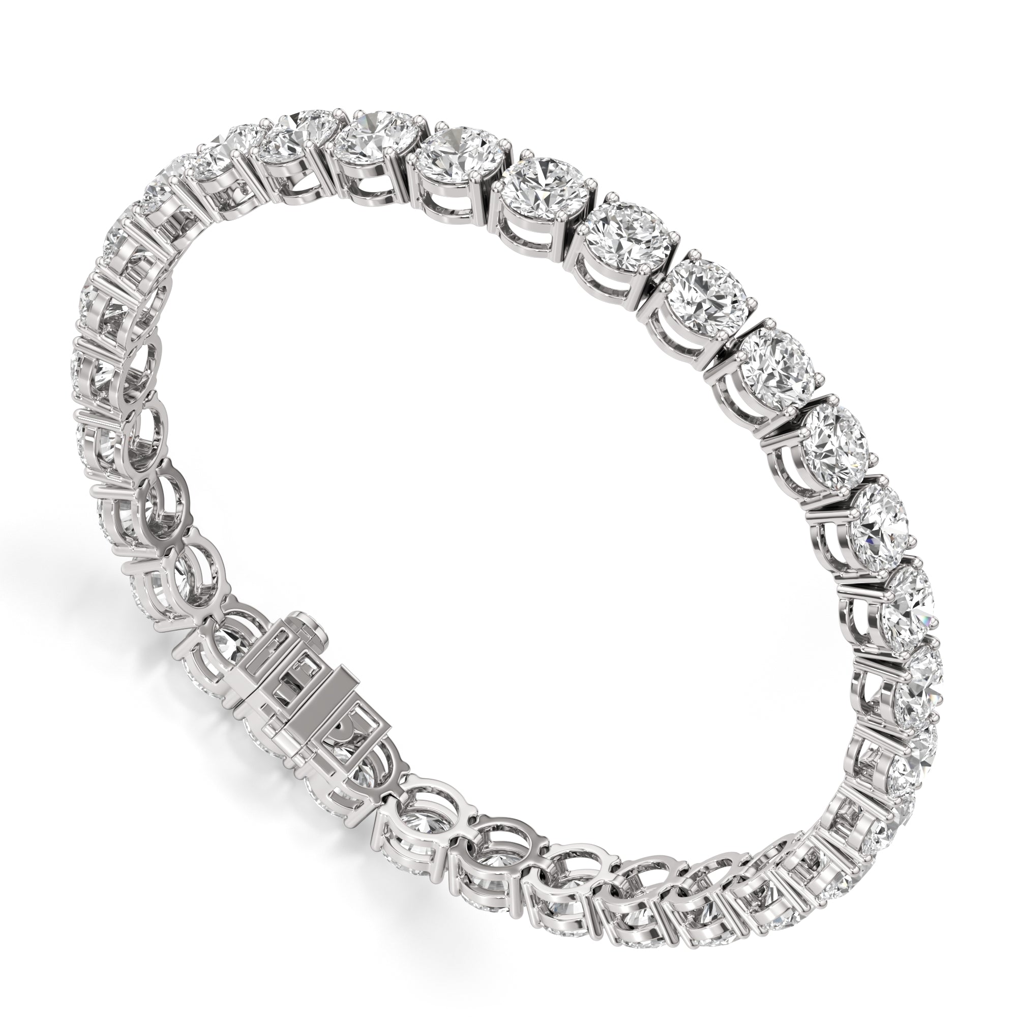 Womens | Tennis Bracelet | 14K White Gold | 20 CTW Round Cut Lab Grown Diamond | G-VS