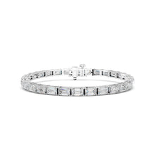 Womens | Tennis Bracelet | 14K White Gold | 10 CTW Emerald Cut Lab Grown Diamond | F-VS2