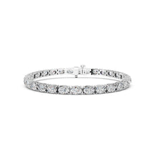 Womens | Tennis Bracelet | 14K White Gold | 10 CTW Oval Cut Lab Grown Diamond | F-VS2