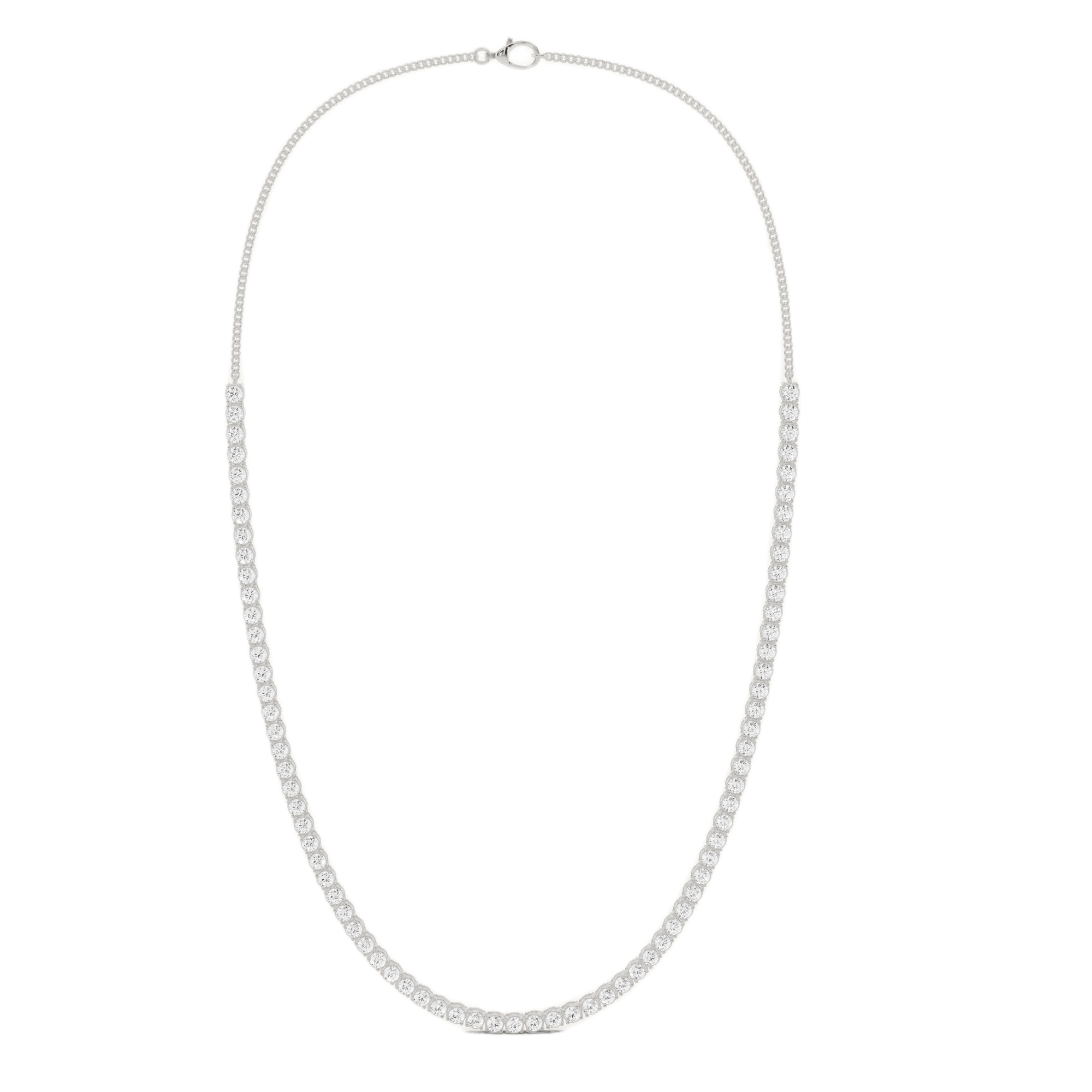 Womens | Tennis Necklace | Sterling Silver | 5 CTW Round Cut Lab Grown Diamond | G-SI
