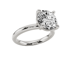 Womens | Solitaire Engagement Ring | 14K White Gold | 3 CTW Round Cut Lab Grown Diamond | G-SI | 8-inches