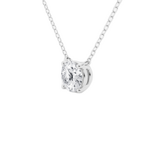 Womens | Solitaire Pendant Necklace | 14K White Gold | 1 CTW Round Cut Lab Grown Diamond | F-VS2