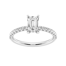 Womens | Solitaire Engagement Ring | 14K White Gold | 1.36 CTW Emerald Cut Lab Grown Diamond | G-VS