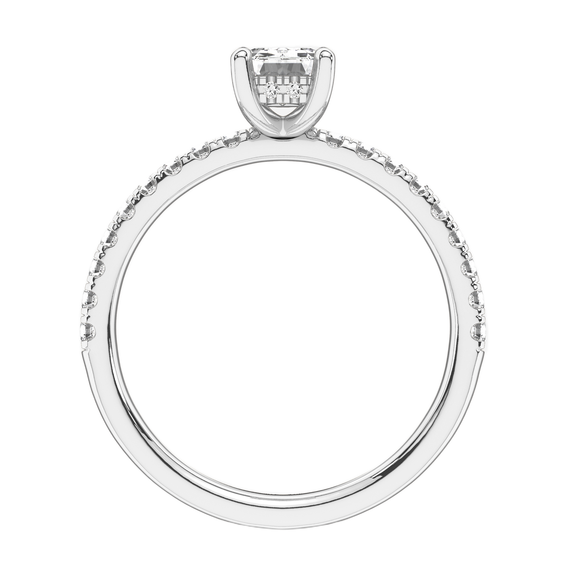Womens | Solitaire Engagement Ring | 14K White Gold | 1.36 CTW Emerald Cut Lab Grown Diamond | G-VS