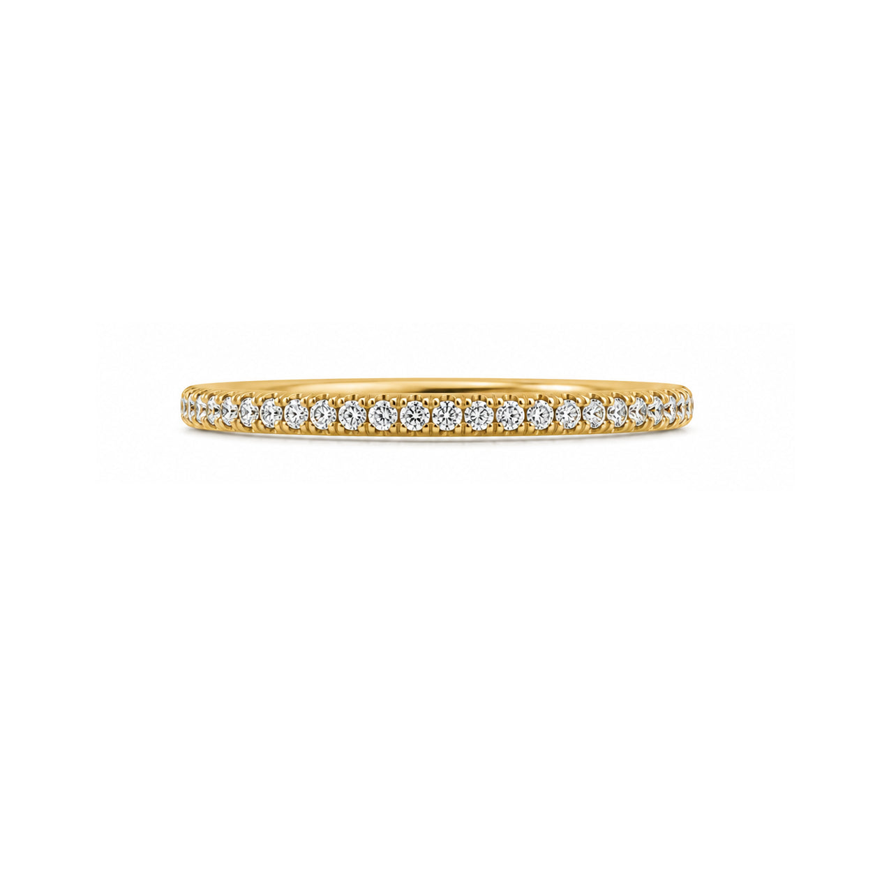 Womens | Wedding Band | 18K Yellow Gold | 0.15 CTW Round Cut Lab Grown Diamond | F-VS2