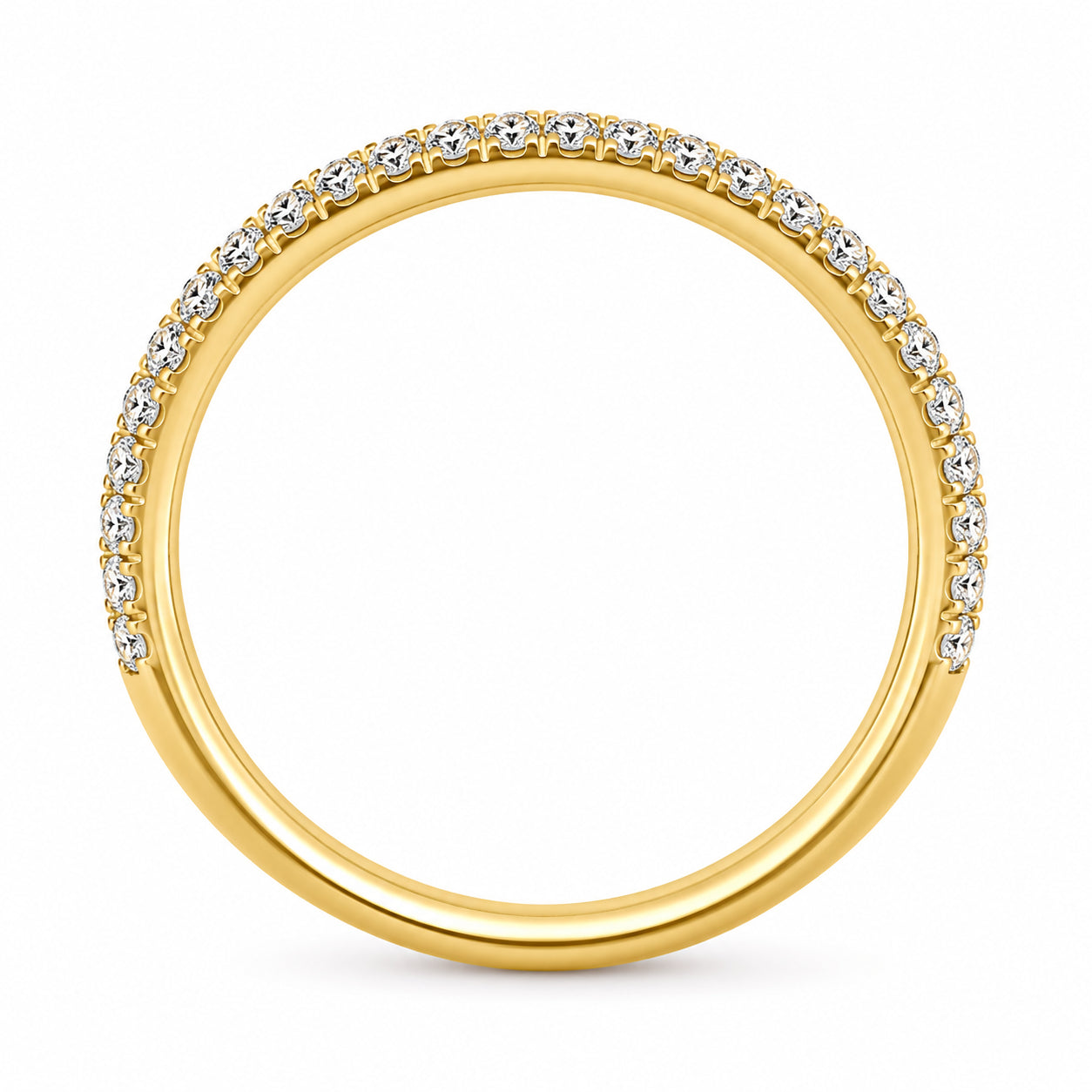 Womens | Wedding Band | 18K Yellow Gold | 0.15 CTW Round Cut Lab Grown Diamond | F-VS2