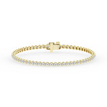 Womens | Tennis Bracelet | 14K Yellow Gold | 3 CTW Round Cut Lab Grown Diamond | F-VS