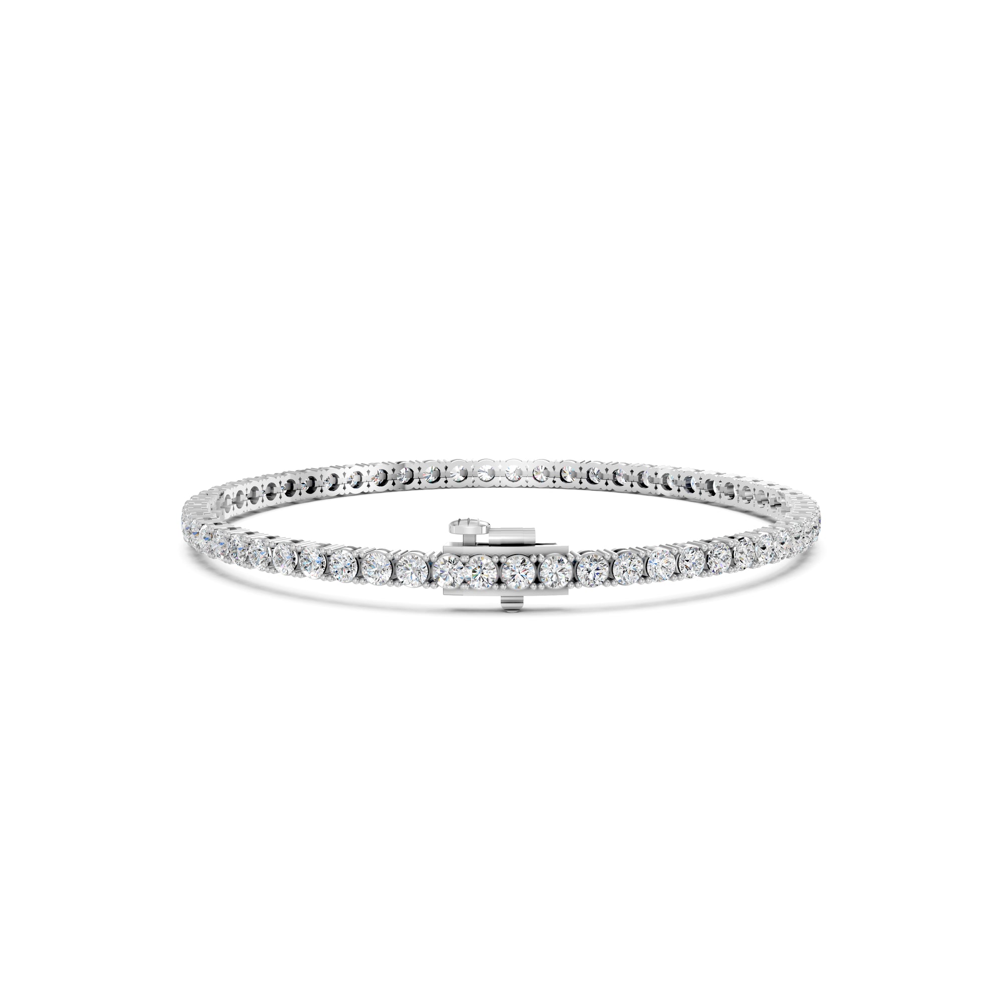 Womens | Tennis Bracelet - I | 14K White Gold | 5 CTW Round Cut Lab Grown Diamond | G-SI