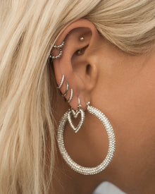 Pave Amalfi Hoops | Silver