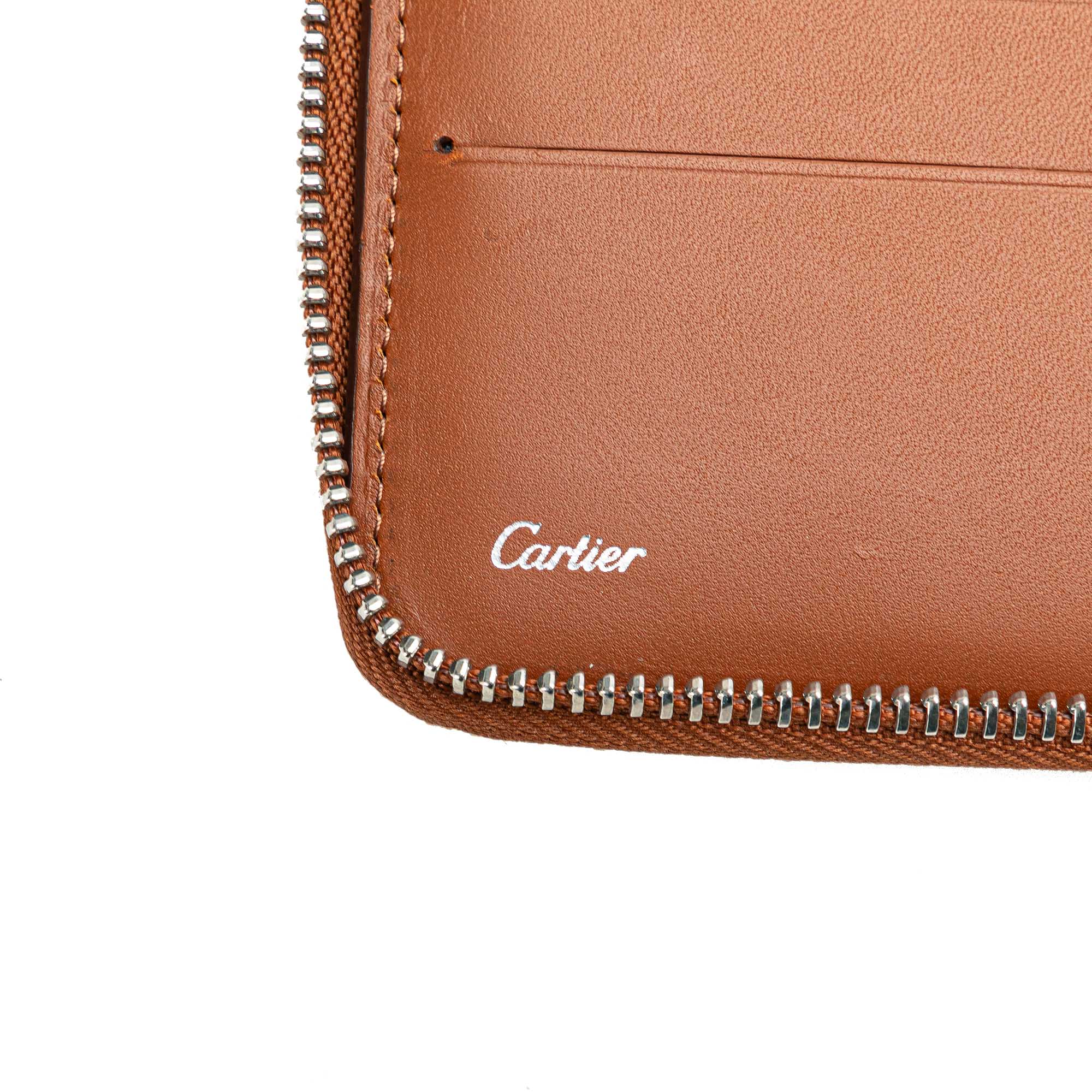 Cartier Pre-Owned Leather Zipped Travel Wallet | Women | Brown