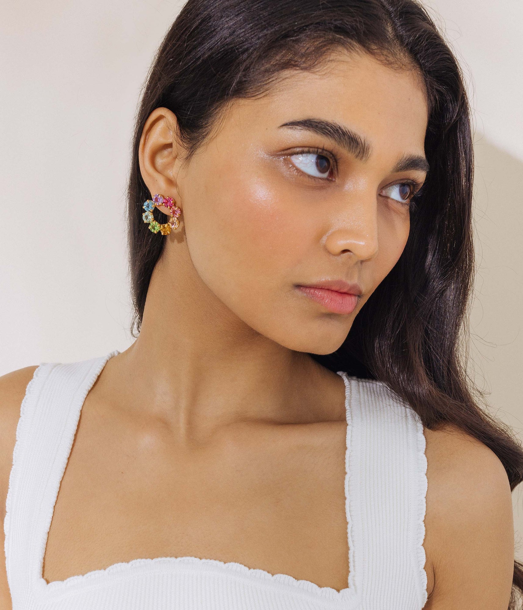 Kaleidoscope Rainbow Hoop Earrings | Multi