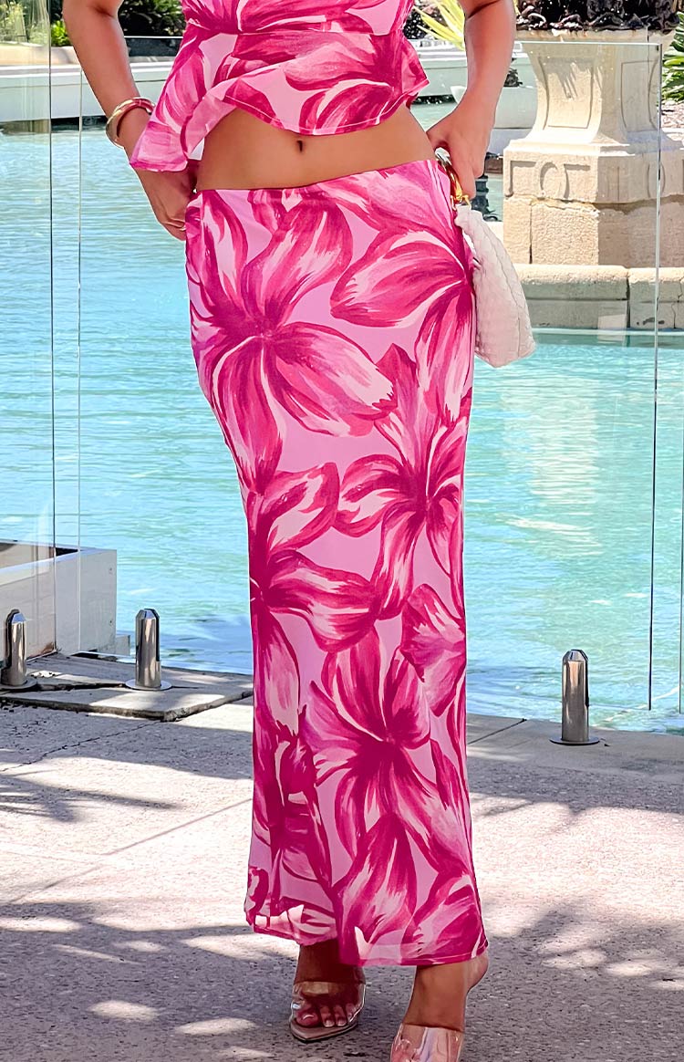 Karla Floral Maxi Skirt | Pink