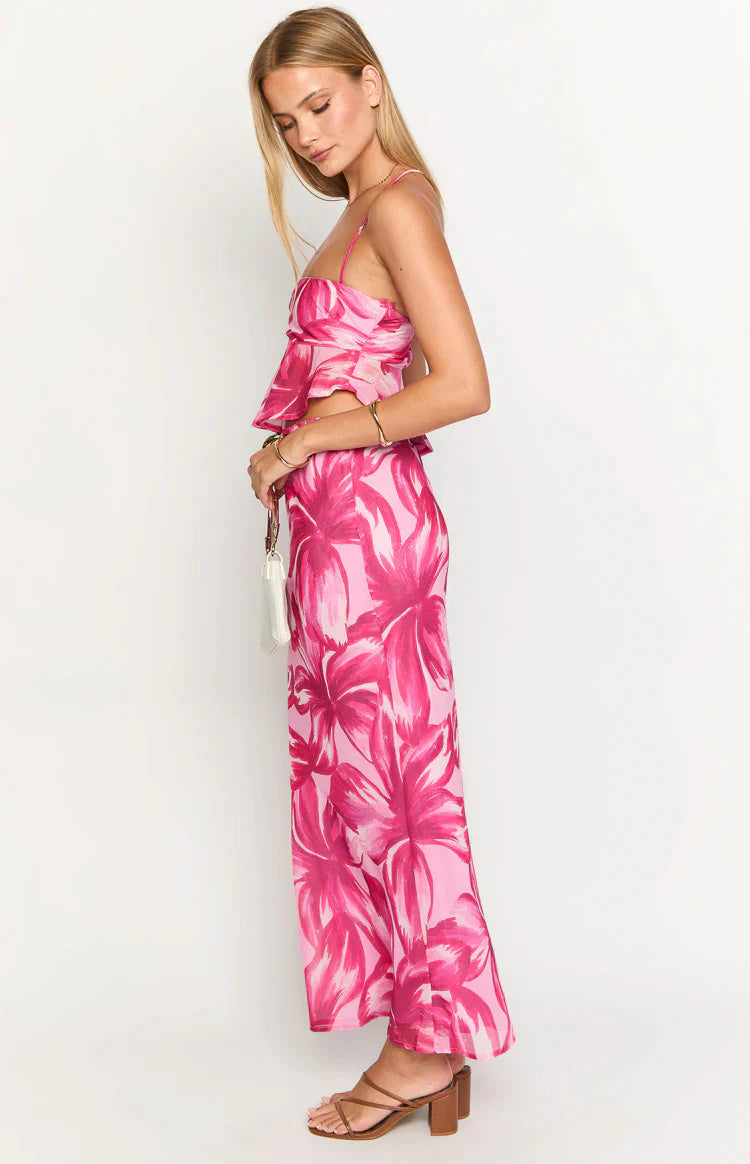 Karla Floral Maxi Skirt | Pink