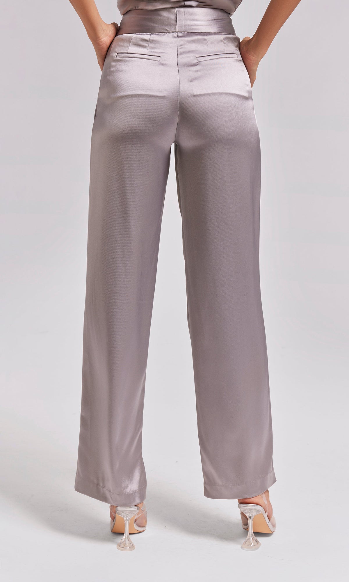 Keaton Satin Pants | Platinum