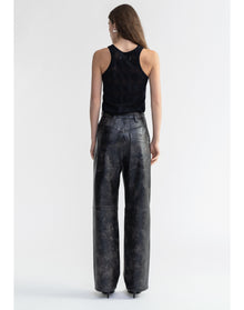 Kismet | Diamond Knit Racer Neck Top | Black